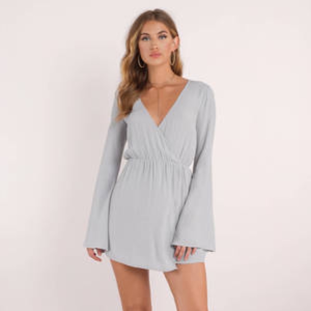 Kinsley Grey Wrap Dress